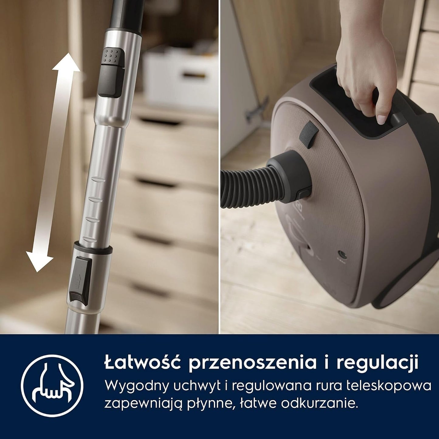 Electrolux Odkurzacz Workowy Clean 600 EB61C3WBL, 73 dB, 99,99% skuteczność odkurzania, Kompaktowy rozmiar, 55% materiałów pochodzących z recyklingu, Zasięgiem 12 metrów, Brąz