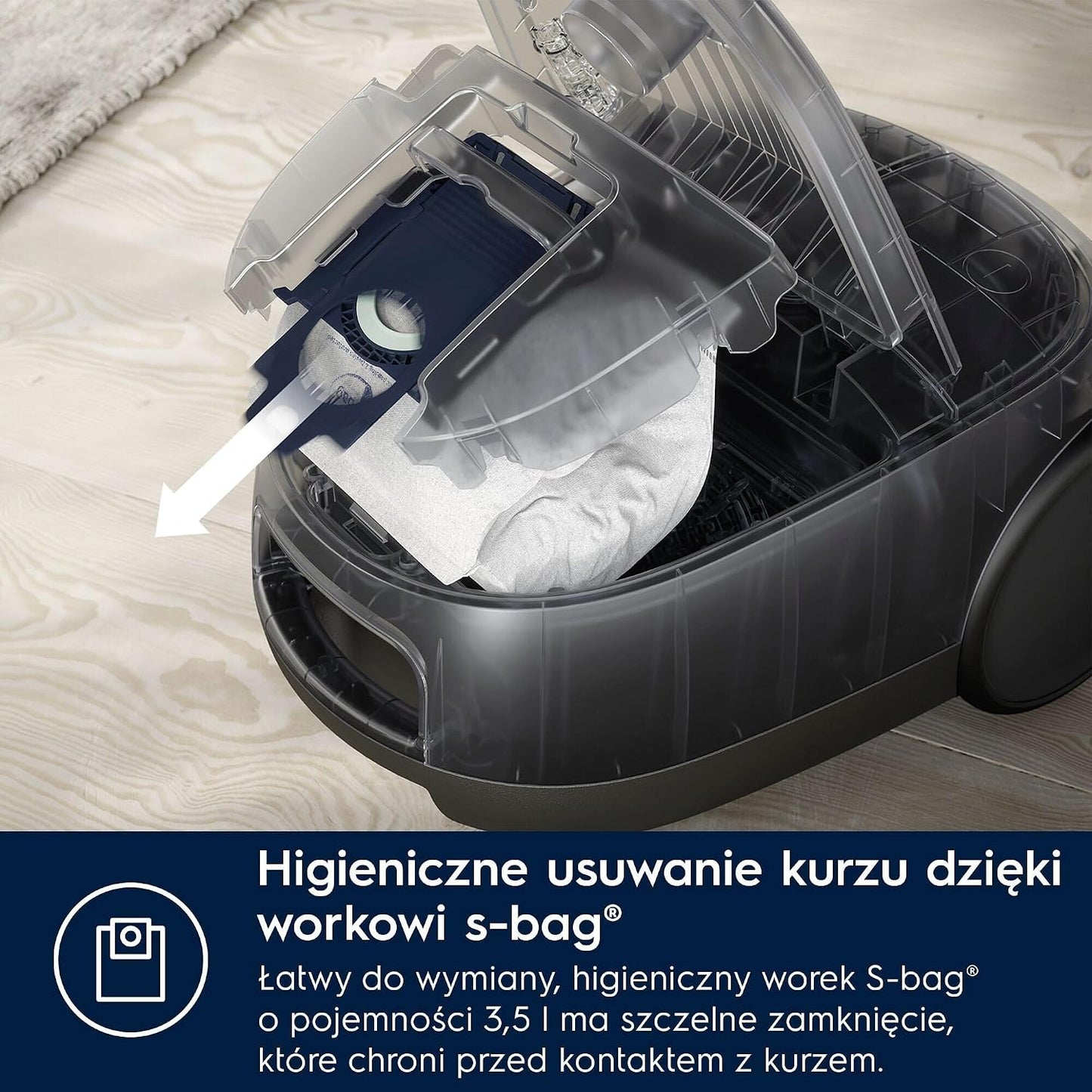 Electrolux Odkurzacz Workowy Clean 600 EB61C3WBL, 73 dB, 99,99% skuteczność odkurzania, Kompaktowy rozmiar, 55% materiałów pochodzących z recyklingu, Zasięgiem 12 metrów, Brąz