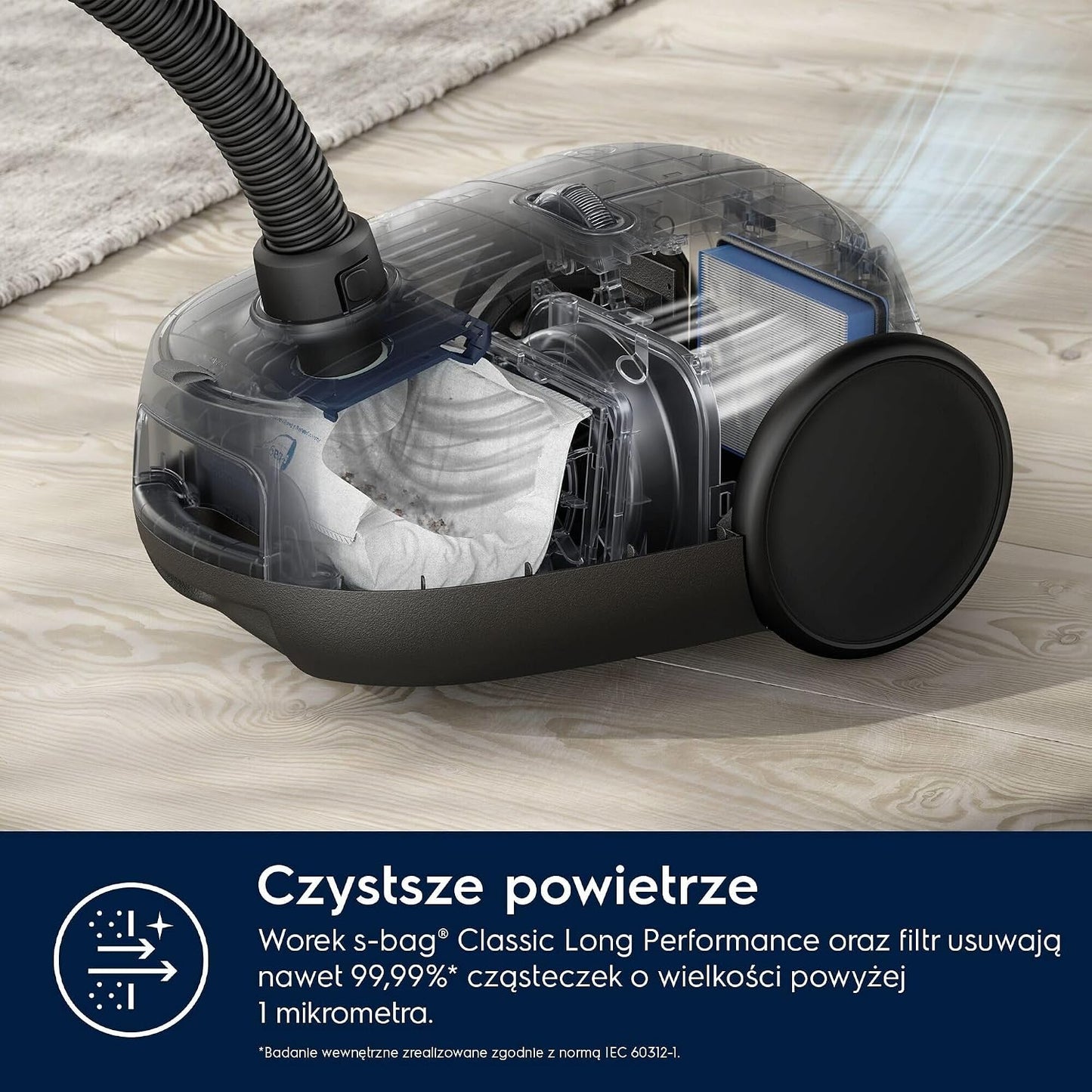 Electrolux Odkurzacz Workowy Clean 600 EB61C3WBL, 73 dB, 99,99% skuteczność odkurzania, Kompaktowy rozmiar, 55% materiałów pochodzących z recyklingu, Zasięgiem 12 metrów, Brąz