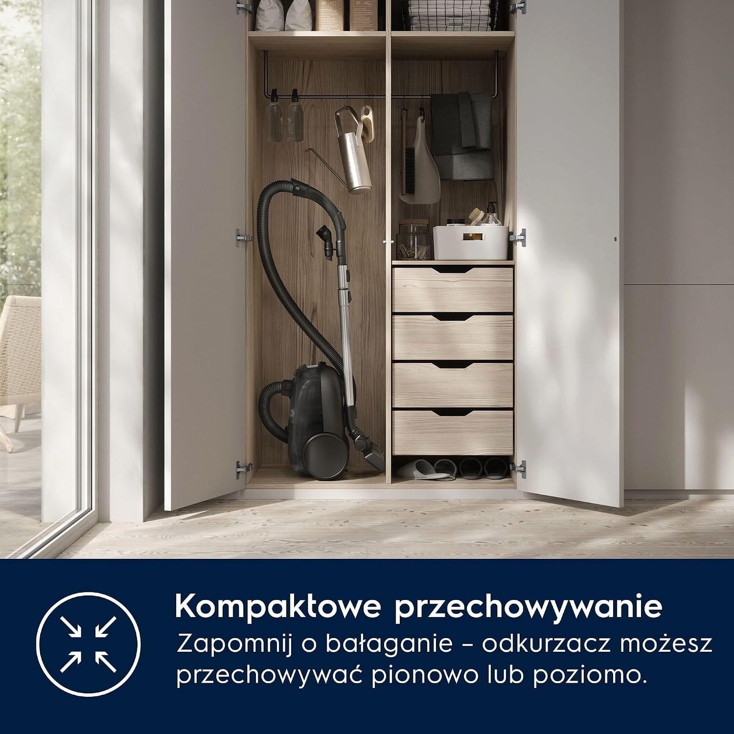 Electrolux Odkurzacz Workowy Clean 600 EB61C3WBL, 73 dB, 99,99% skuteczność odkurzania, Kompaktowy rozmiar, 55% materiałów pochodzących z recyklingu, Zasięgiem 12 metrów, Brąz