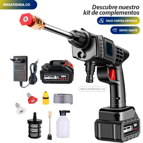 HIDROLAVADORA INALAMBRICA DE ALTA PRESION CON DOS BATERIAS + MALETIN Y TAPETE  GRATIS