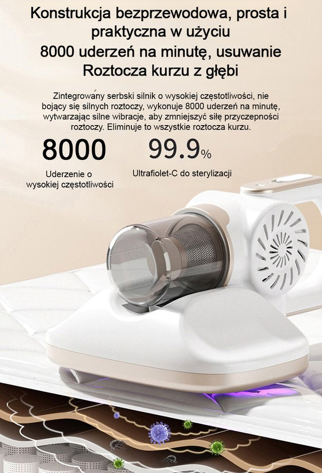 Duża maszyna odsysająca do usuwania roztoczy i mopująca